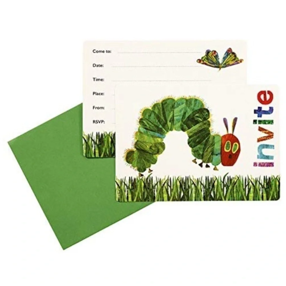 Eric Carle caterpillar invitations/envelopes NEW